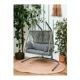 Tu Tienda İKİ KİŞİLİK RATTAN ÖRGÜ BAHÇE BALKON SALINCAĞI,ANTRASİT