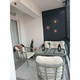 Tu Tienda Kartepe Galvaniz Boru 2 1 1 Sehpa(60*90) Rattan Bahçe Balkon Takımı,gri Rattan - Krem