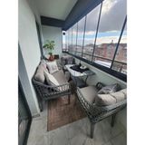 Tu Tienda Kaş Galvaniz Borulu 2+1+1+Sehpa Bahçe Balkon Mobilyası,gri Rattan/gri Kumaş
