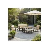 Tu Tienda LEO ALÜMİNYUM 3+1+1+MASA(80*140) DEMONTE BAHÇE BALKON MUTFAK MOBİLYASI,KREM