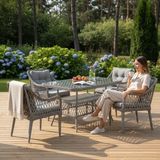 Tu Tienda MEDYA 4 SANDALYE+MASA(70*120) BAHÇE BALKON MUTFAK TAKIMI,GRİ(ASOS3) - 4Lü