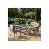 Tu Tienda MEDYA ALÜMİNYUM 4 SANDALYE+MASA(70*120) BAHÇE BALKON MUTFAK TAKIMI,GRİ(ASOS3)