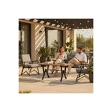Tu Tienda MELİSA 2 1 1 MASA(70X120) BAHÇE BALKON MUTFAK TAKIMI,KAYRAK GRİ