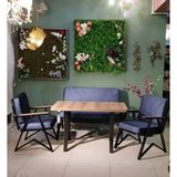 Tu Tienda MELİSA 2 1 1 MASA(70X120) BAHÇE BALKON MUTFAK TAKIMI,KOYU GRİ