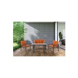 Tu Tienda Nergiz 2 1 1 Masa Bahçe Balkon Mobilyası,Turuncu