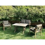Tu Tienda Nergiz Kapiçino 2 1 1 Masa Bahçe Balkon Mobilyası,kayrak Gri