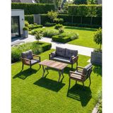 Tu Tienda PAPATYA BAHÇE BALKON MUTFAK TAKIMI 2+1+1+MASA(70*120),KOYU GRİ - Gri