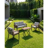 Tu Tienda PAPATYA BAHÇE BALKON MUTFAK TAKIMI 2+1+1+MASA(70*120),KREM