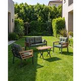 Tu Tienda PAPATYA BAHÇE BALKON MUTFAK TAKIMI 2+1+1+MASA(70*120),YEŞİL - Haki