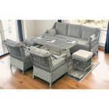 Tu Tienda Petra Alüminyum Rattan 3+1+1+Masa(80*140)+2 Puf Bahçe Balkon Mobilyası,Krem - Vizon