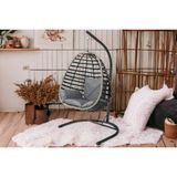 TU TİENDA RATTAN TEK KİŞİLİK BAHÇE BALKON EV SALINCAĞI,ANTRASİT - Antrasit