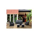 Tu Tienda Ronda Alüminyum 3 1 1 2puf Masa Rattan Bahçe Balkon Mobilyası,örgü Renk Antrasit/kayrak Gri