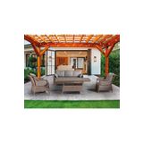 Tu Tienda Ronda Alüminyum 3 1 1 2puf Masa Rattan Bahçe Balkon Mobilyası,örgü Renk Kahve/sütlü Kahve