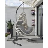 Tu Tienda Seferihisar Tek Kişilik Rattan Salıncak 135*135 - Beyaz - Gri