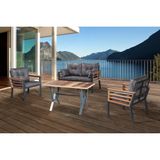 Tu Tienda TU TİENDA AYDER 2+1+1+MASA(70*120) BAHÇE BALKON MUTFAK TAKIMI,KOYU GRİ - Gri