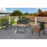 Tu Tienda TU TİENDA AYDER 2+1+1+MASA(70*120) BAHÇE BALKON MUTFAK TAKIMI,YEŞİL - Haki