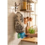 TUA HOME Organizer Poşetlik Dolap İçi Askılı %100 Pamuk Duck Kumaş İngiliz Köylü Desenli Duvar Tipi 22x40 cm
