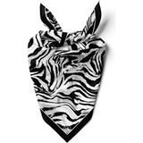 Tua Zebra Desen Kadın Bandana/fular Siyah Polyester Kumaş Özellikleri ile Şık ve Zarif Aksesuar