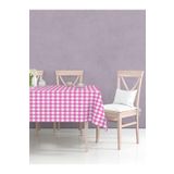 Tuable Kareli Masa Örtüsü -Pembe 160x160cm Pembe