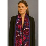 tuaipek Burgonya Rüyası Desen Kadın Saten Fular 30x165cm