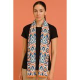 tuaipek ORANGE BOHO Desen Şık & Zarif Kadın Aksesuarı Saten Fular 30x165cm