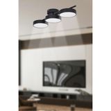 Tual Modern Salon Yatak Odası Giyinme Odası Mutfak Beyaz Işık Ledli Siyah Renk 3 Lü LED Avize - Ahşap - Seçenek 1