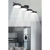 Tual Modern Salon Yatak Odası Giyinme Odası Mutfak Beyaz Işık Ledli Siyah Renk 4 Lü LED Avize