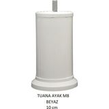 Tuana Ayak 10 cm Cıvatalı M8 Beyaz