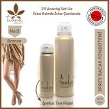 Tuana Kozmetik Air Stocking 2’li Set Sprey Bacak Fondöteni No: 3 Bronze 120ML+30ML Ipeksi ve Pürüzsüz Ten Görünümü - 03BRONZE