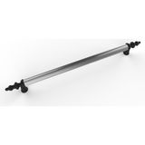 Tuana Rustik Alüminyum Metal Lüks Modern Mobilya Çekmece Mutfak Dolabı Kulpu - Siyah - Krom - 128mm