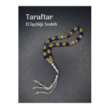 Tuana Trend Fanatik Taraftar El İşçiliği Tesbih 8mm Hediye Sarı Lacivert Küp Kesim