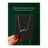 Tuana Trend Kişiye Özel Arapça İsim Kolye Özel Tasarım Yüksek Kalite Çelik Gümüş Renk Kişiye Özel Hediye
