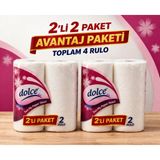 Tuba Toptaş Dolce Çift Katlı Kağıt Havlu 2'li Rulo 2 Paket Yüksek Emicili Çok Amaçlı Kağıt Havlu