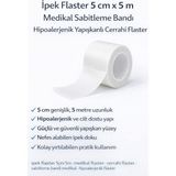 Tuba Toptaş Ipek Flaster 5 cm x 5 M Medikal Sabitleme Bandı Hipoalerjenik Yapışkanlı Cerrahi Flaster