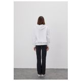 TUBİA Kadın Beyaz Renk Fermuarlı Kapüşonlu Sweatshirt Hırka