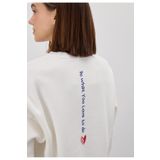 TUBİA Kadın Ekru Renk Sırtı Baskılı Oversize Sweatshirt