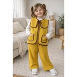 tubibebe Kontras Biyeli Kapitone Yelek ve Pantalon Takım