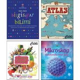Tübitak Yayınları Adım Adım Bilgisayar Bilimi + Çocuk Atlası Kıtalar Denizler + Süper Sanat + Mikroskop Hakkında Her Şey / 4 Kitap Set Çocuklar için Bilim Sanat Teknoloji STEAM Kitapları