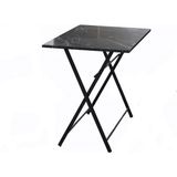 Tubix Kare Çam Balkon Bahçe Çalışma Mutfak Masa 70X70 CM - Siyah