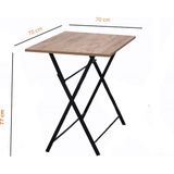 Tubix Kare Çam Balkon Bahçe Çalışma Mutfak Masa 70X70 cm