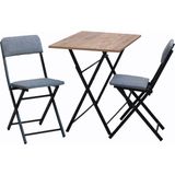 Tubix Kare Çam Balkon Bahçe Çalışma Mutfak Masa Sandalye Takımı 70X70 cm 2 Sandalye