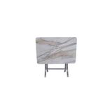 Tubix Mermer Desenli Katlanır Balkon Masası - 90x60 Cm