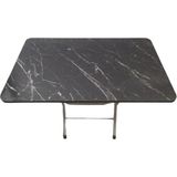 Tubix Mermer Desenli Krem Katlanır Masa 50X80 - Siyah - Gri
