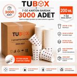 Tubox Karton Bardak 7oz 3000 Adet