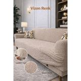 Tuchmall Bohem Koltuk Örtüsü , Kanepe Örtüsü ,chester Örtüsü Koltuk Kılıfı 3 Kişilik Bir Adet - 185 x 230 cm - Vizon - Cappuccino