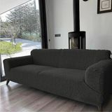 Tuchmall Jakarlı Koltuk Örtüsü , Kanepe Örtüsü ,Chester Örtüsü Koltuk Kılıfı 3 Kişilik Bir Adet - 185 x 230 cm - Antrasit