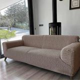 Tuchmall Jakarlı Koltuk Örtüsü , Kanepe Örtüsü ,Chester Örtüsü Koltuk Kılıfı 3 Kişilik Bir Adet - 185 x 230 cm - Vizon