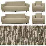 Tuchmall Koltuk Örtüsü 3+3+1+1 Takımı Lastikli Esnek Yıkanabilir Çekyat Kanepe Kılıfı. - 180 x 230 cm - Kahve