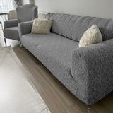 Tuchmall Koltuk Örtüsü jakarlı 3+2+1+1 Takımı Lastikli Esnek Yıkanabilir Çekyat Örtüsü Kanepe Kılıfı. - Koyu Gri - 180 x 230 cm
