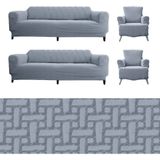 Tuchmall Koltuk Örtüsü Takımı 3+3+1+1 Streç Lastikli Yıkanabilir Pamuklu Koltuk Kılıfı - 180 x 230 cm - Gri